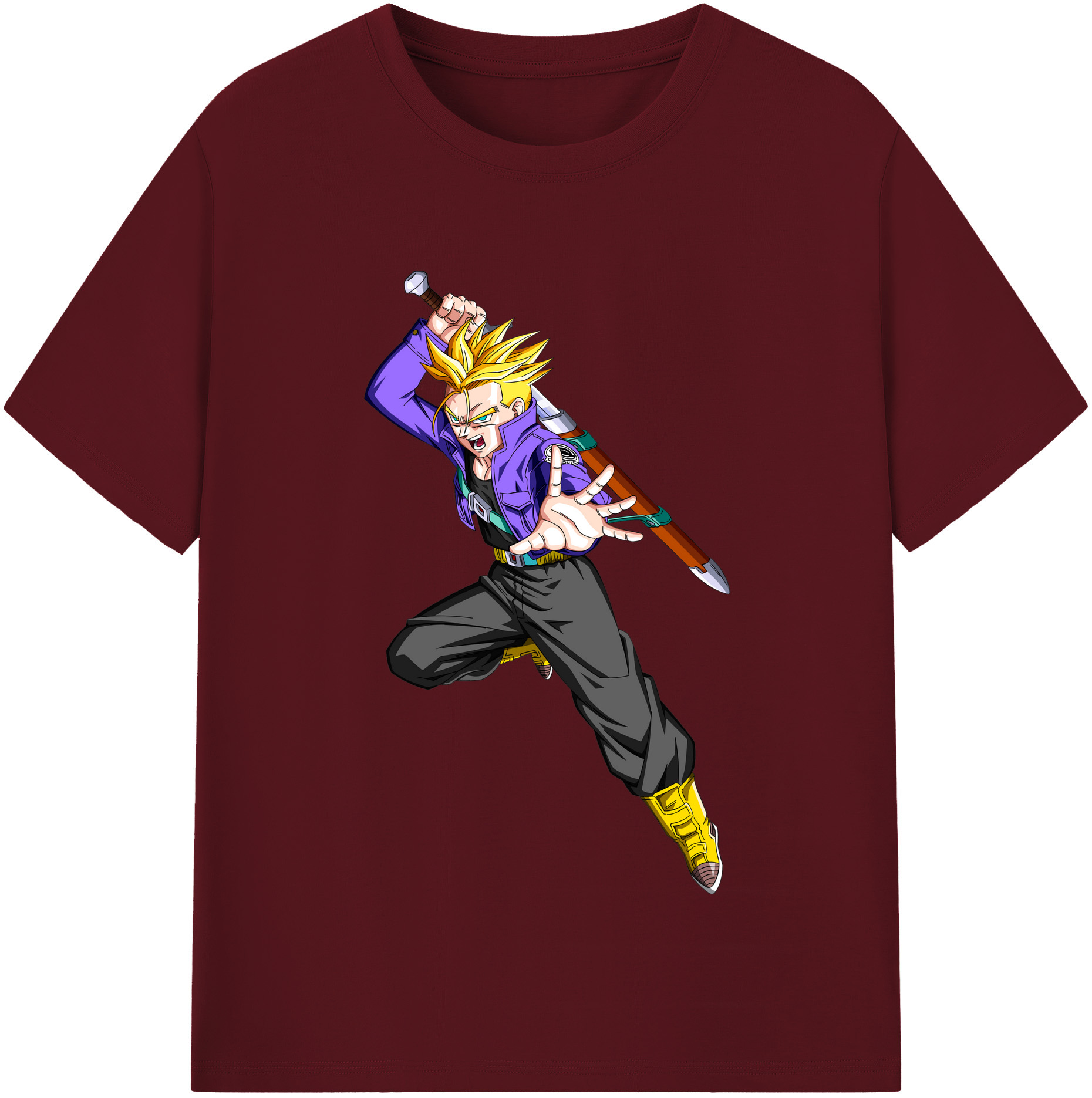 （画像用） ドラゴンボール トランクス（Torankusu）DRAGON BALL Trunks 綿100％半袖Tシャツ（フロントプリント）
